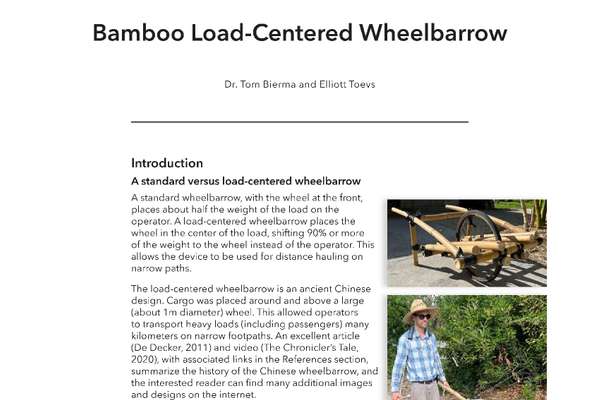 Bamboo Load-Centered Wheelbarrow