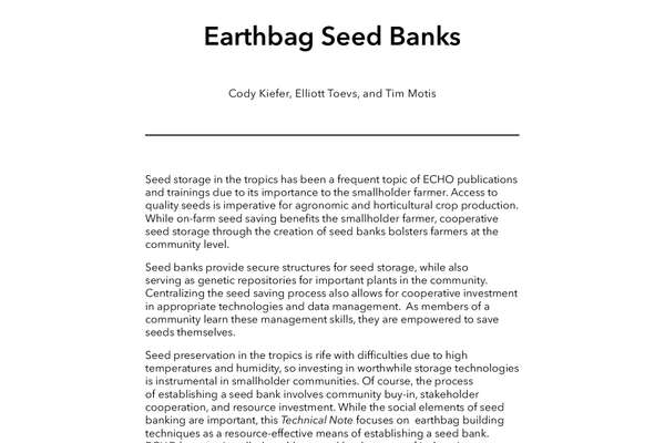 Earthbag Seed Banks